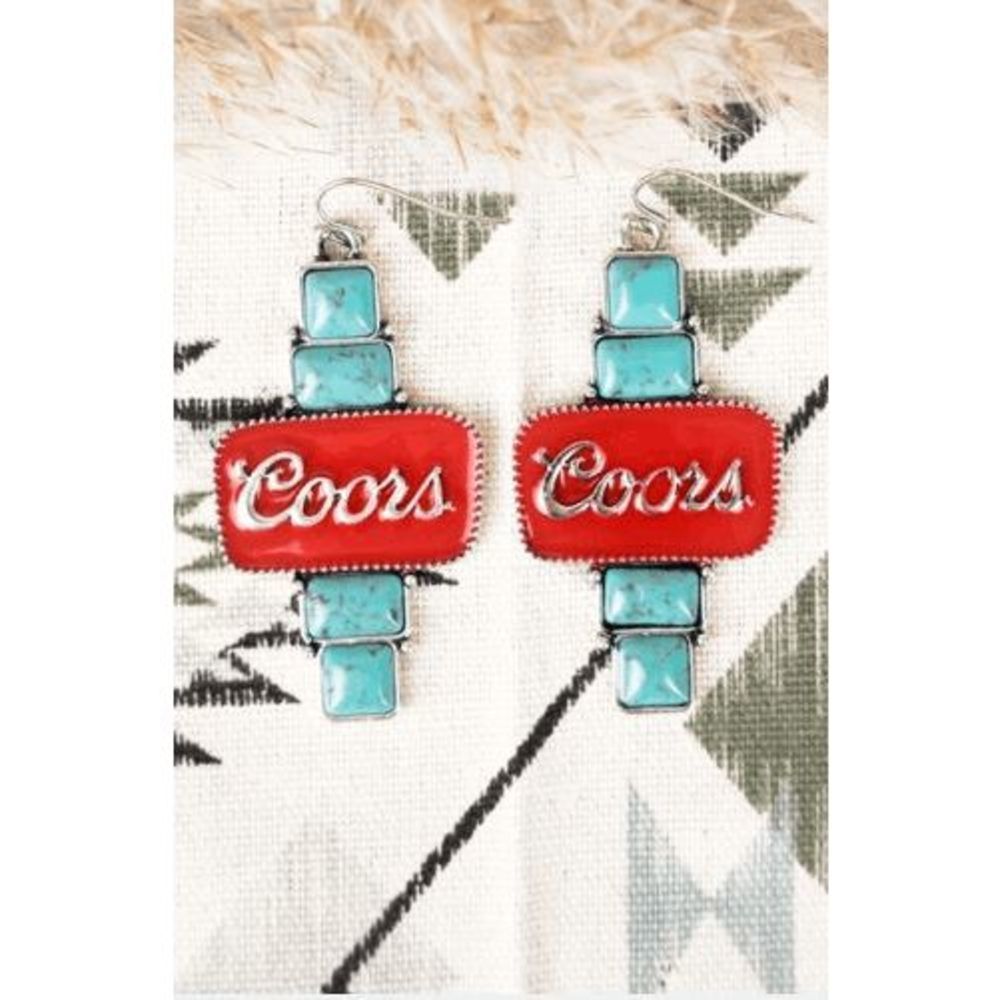 COORS COLD AS THE ROCKIES TURQUOISE EARRINGS